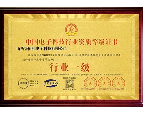 行業資質等級證書